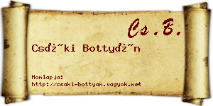 Csáki Bottyán névjegykártya